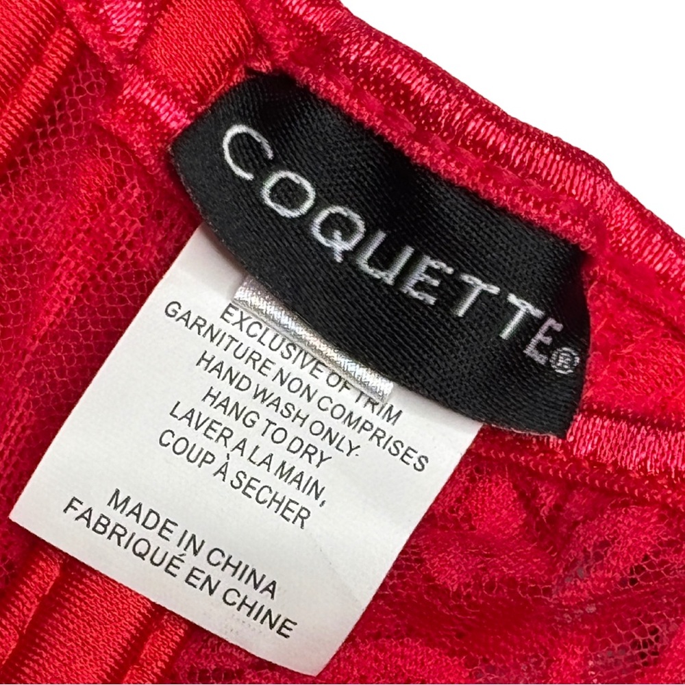 Coquette NWT Red Lace Waist Cincher Corset Bustier & Garter Size M MSRP $74 - Picture 10 of 12